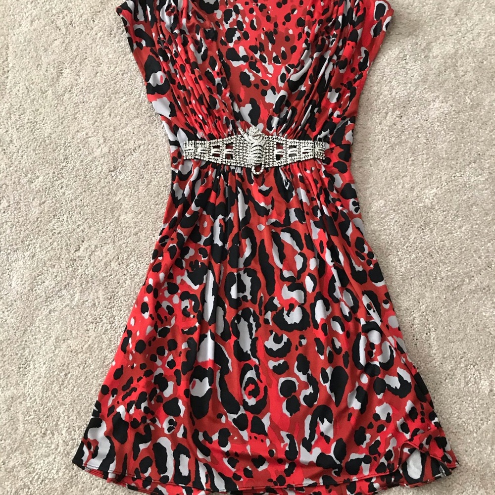 Red Leopard Print Shirt/Dress